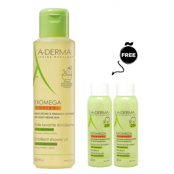 Aderma - Exomega Control Emollient shower oil