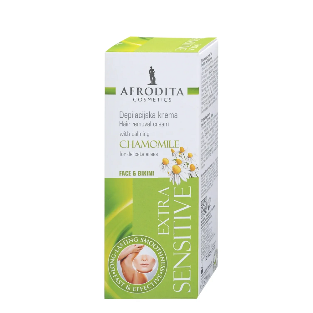 Afrodita - Hair Removal Extra Sensitive Cream With Calming Chamomile For Face & Bikini