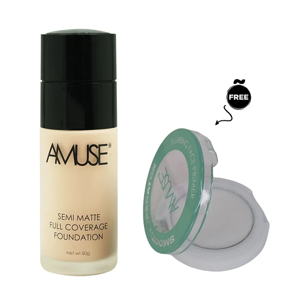 Amuse - Semi Matte Finish Foundation & Blurring Face Primer Bundle