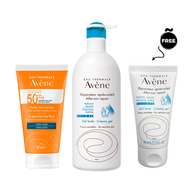 Avène - Fragrance Free Fluid & After Sun Repair + Free Mini After Sun Bundle