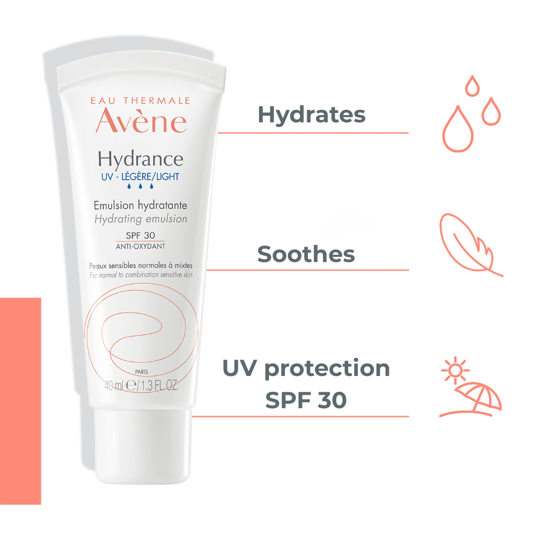 Avène - Hydrance UV Light Emuslion SPF30 Buy 1 Get Gentle Cleansing Foam For Free