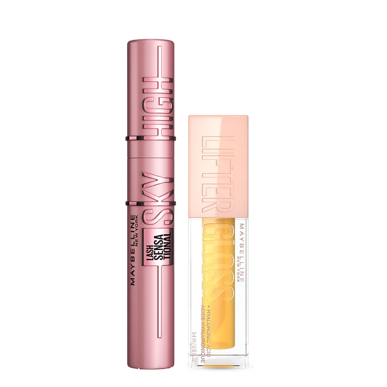 Brave Together Bundle - Maybelline Lifter Gloss Honey & Sky High Mascara Black