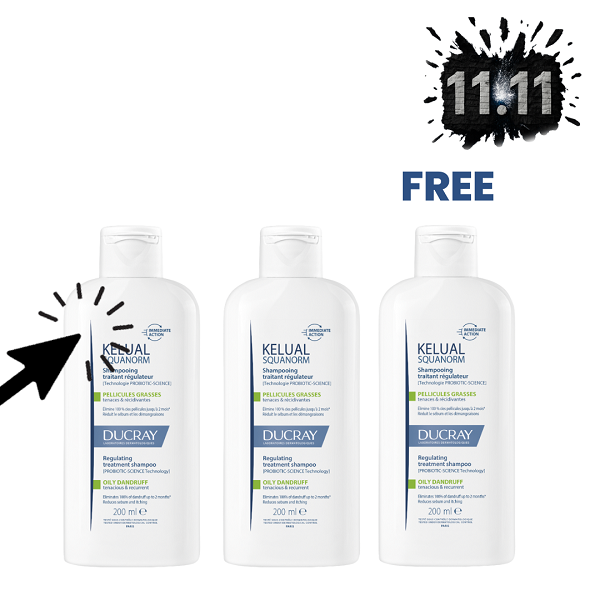 Ducray - Kelual Squanorm Shampoo Oily Dandruff Duo Pack Bundle
