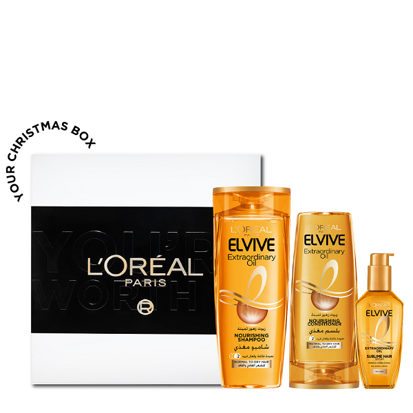 Elvive - Extraordinary Oil Shampoo, Conditioner & Hair Serum Bundle