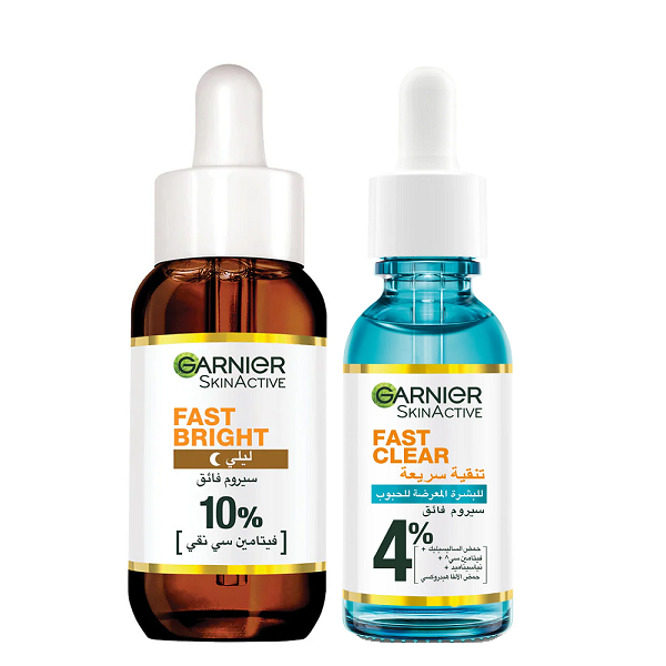 Garnier - Fast Bright Night Booster Serum 10% & Fast Clear Booster Serum Bundle