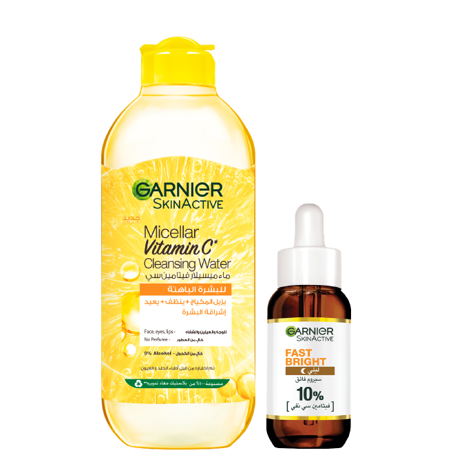 Garnier - Micellar Water Vitamin C & Night Booster Serum Bundle
