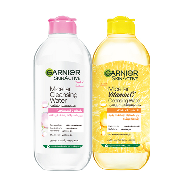 Garnier - Micellar Cleansing Water & Micellar Vitamin C Cleansing Water Bundle