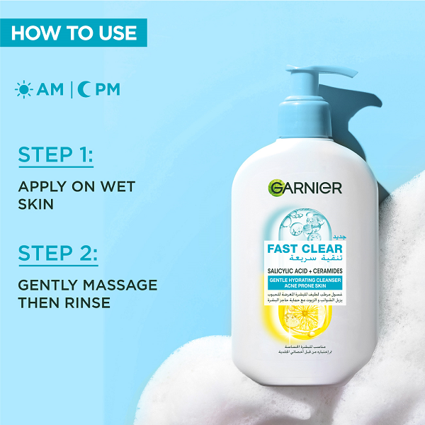 Garnier - Fast Clear Gentle Hydrating Cleanser
