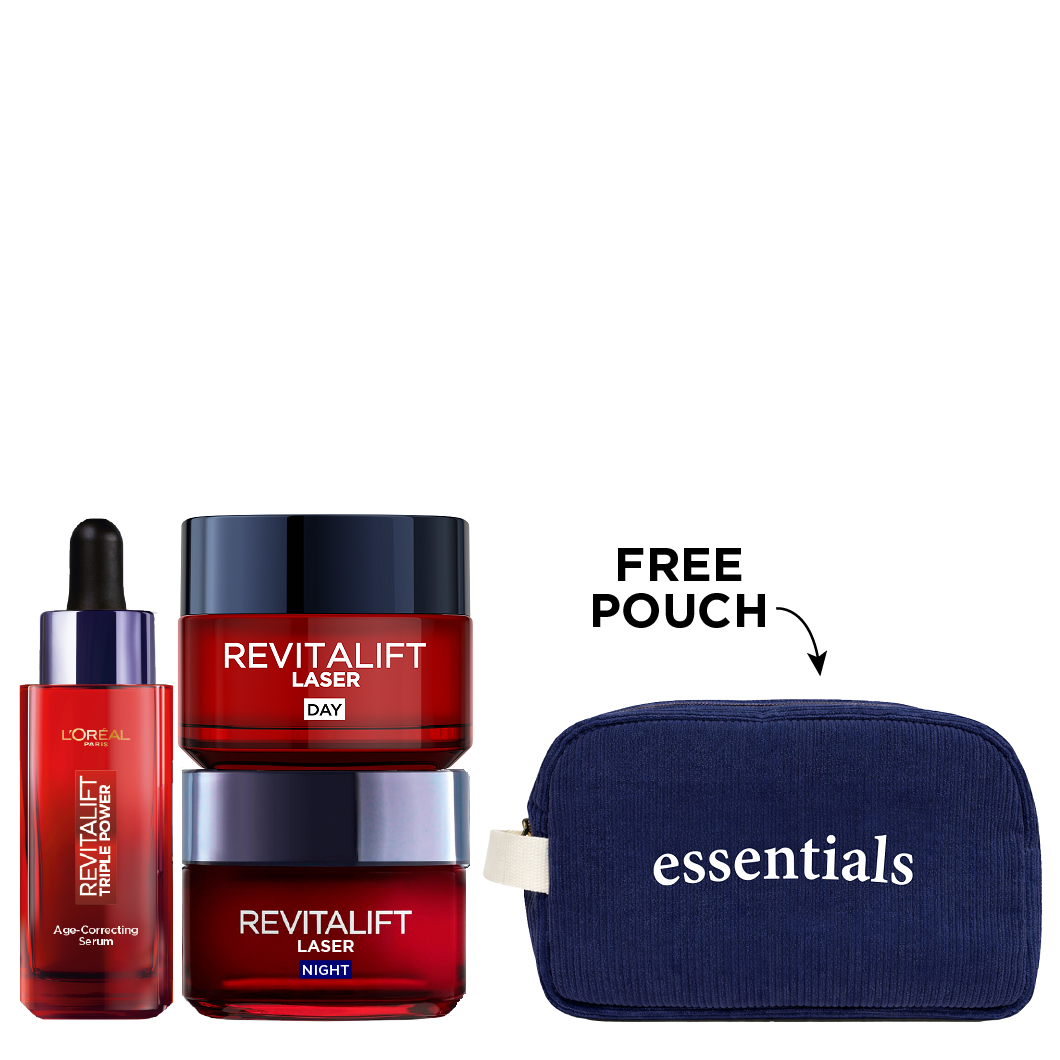 L'Oreal Skin Expert - Revitalift Laser Pure Retinol Night Serum, Laser Night Cream & Laser Day Cream Bundle