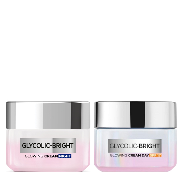 L'Oreal Skin Expert - Glycolic Bright Glowing Day Cream & Night Cream Bundle