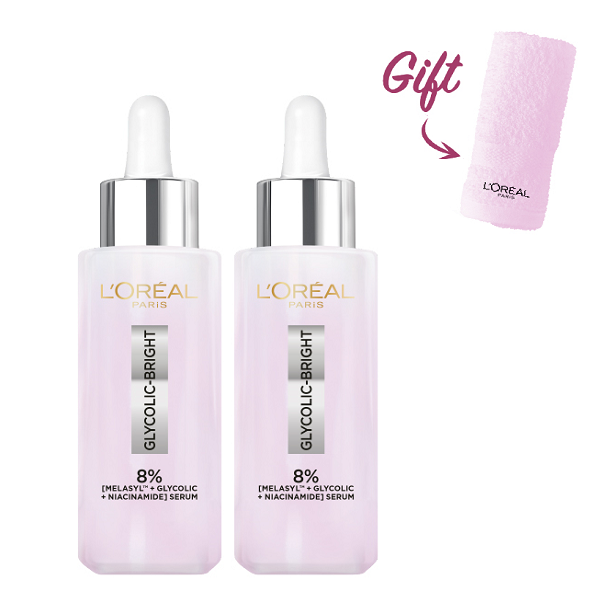 L'Oreal Skin Expert - Glycolic Bright Serum Duo Pack Bundle