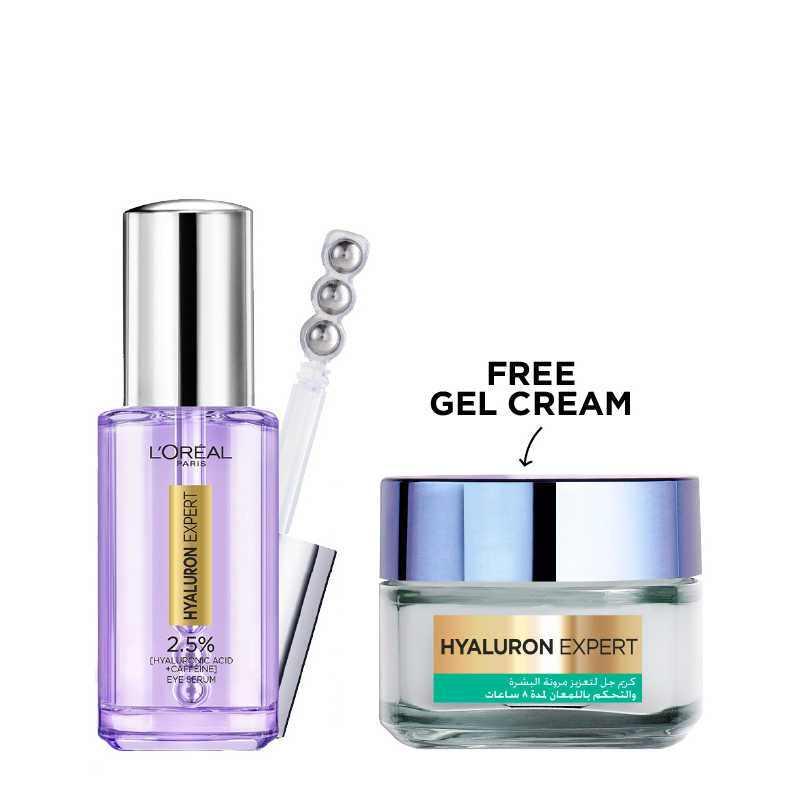 L'oreal Skin Expert - Hyaluron Expert Eye Serum & Hyaluron Oil Gel Cream Bundle