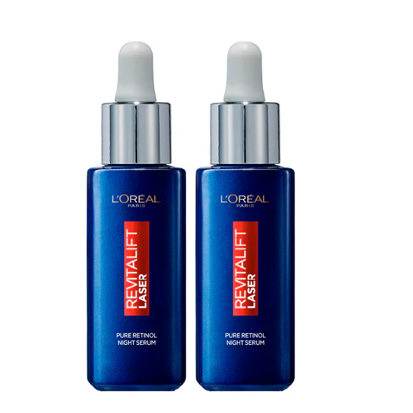 L'Oreal Skin Expert - Revitalift Laser Pure Retinol Night Serum Duo Pack Bundle