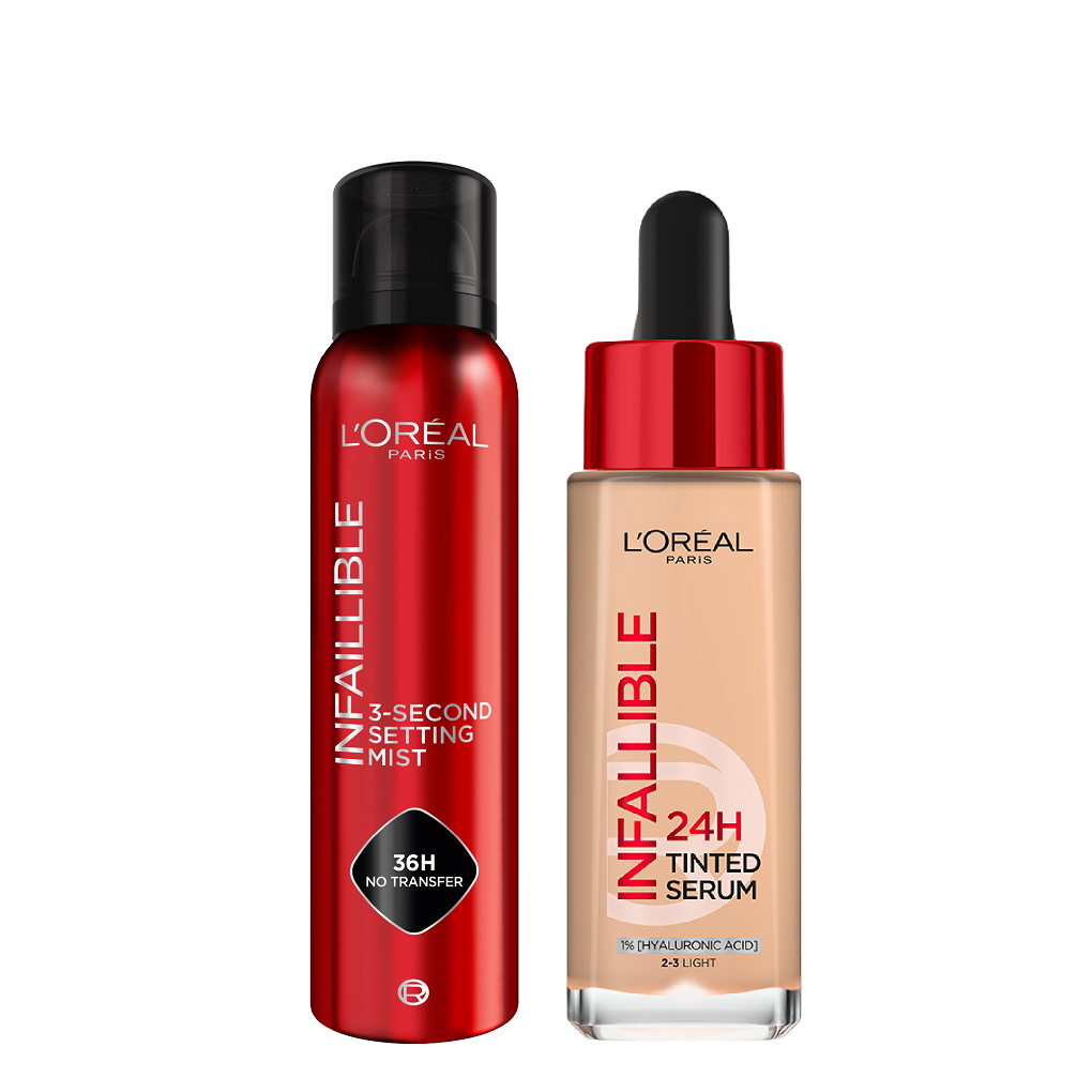 L'Oréal Paris - Infaillible 24H Tinted Serum & 3 Second Setting Spray Bundle