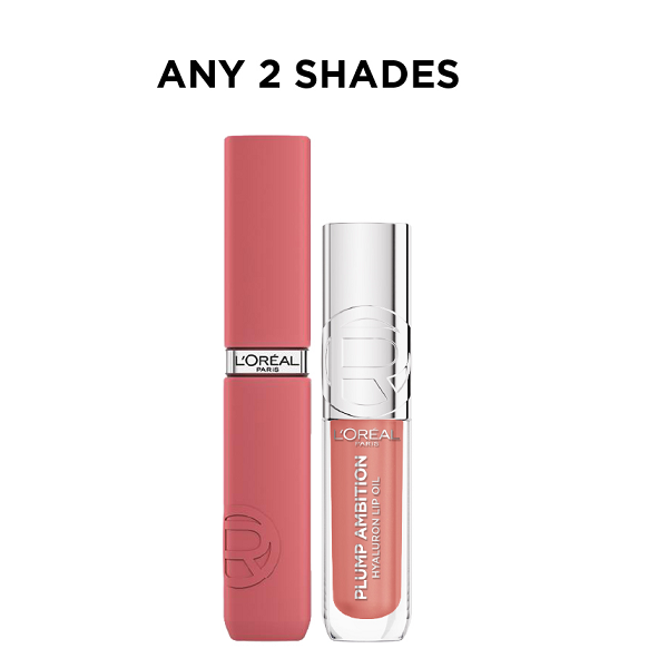 L'Oreal Paris - Infaillible Laque Resistance Lipstick & Plump Ambition Hyaluron Lip Oil Bundle