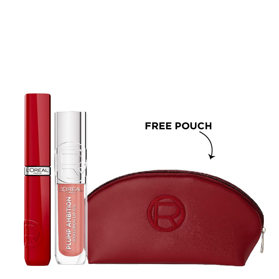 L'Oreal Paris - Infaillible Laque Resistance Lipstick & Plump Ambition Hyaluron Lip Oil Bundle