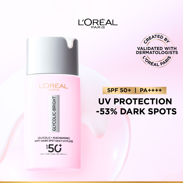 L'Oreal Skin Expert - Glycolic Bright Anti Dark Spot Daily UV Fluid SPF50+
