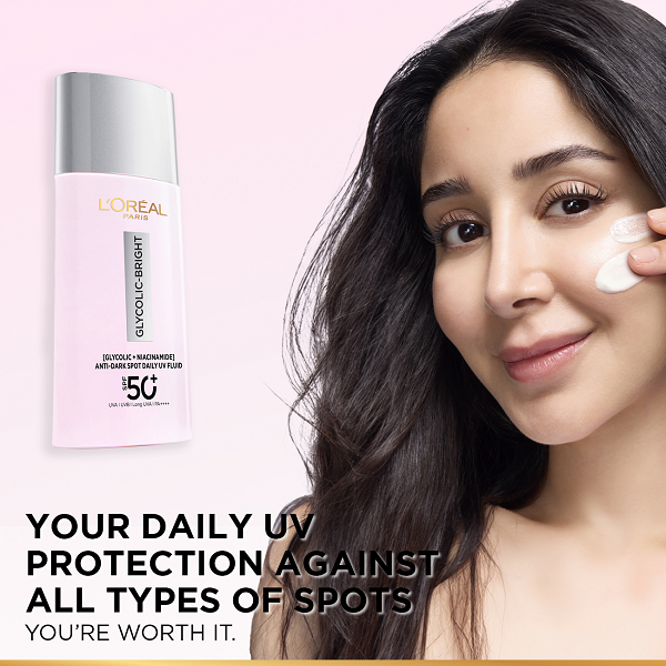 L'Oreal Skin Expert - Glycolic Bright Anti Dark Spot Daily UV Fluid SPF50+