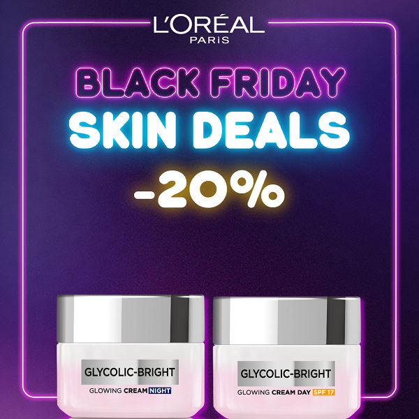 L'Oreal Skin Expert - Glycolic Bright Glowing Day Cream & Night Cream Bundle