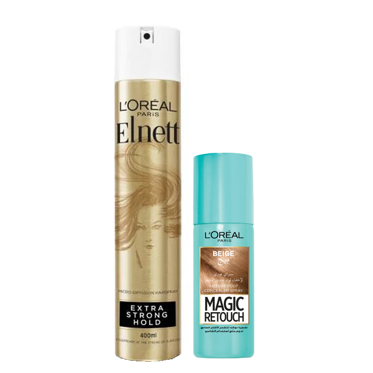Elnett - HairSpray Extra Strong Hold & Magic Retouch Bundle