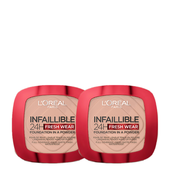 L'oreal Paris - Infaillible 24H Fresh Wear Foundation In Powder Duo Pack Bundle