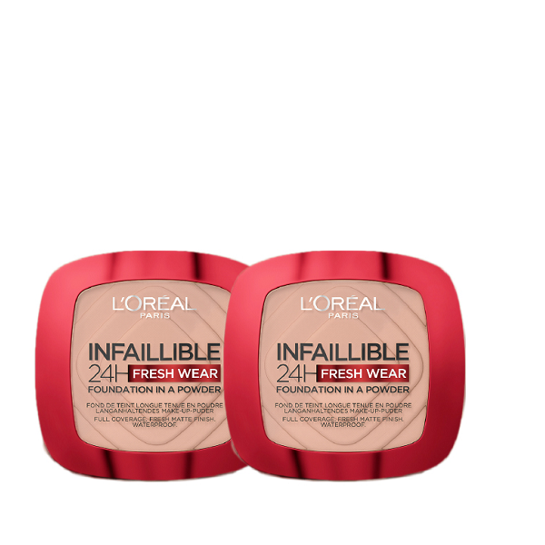 L'oreal - Infaillible 24H Fresh Wear Foundation In Powder Duo Pack Bundle