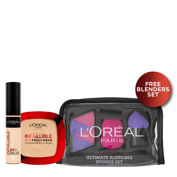 L'oreal Paris - Infaillible Foundation in a Powder & Infaillible More Than Concealer Bundle