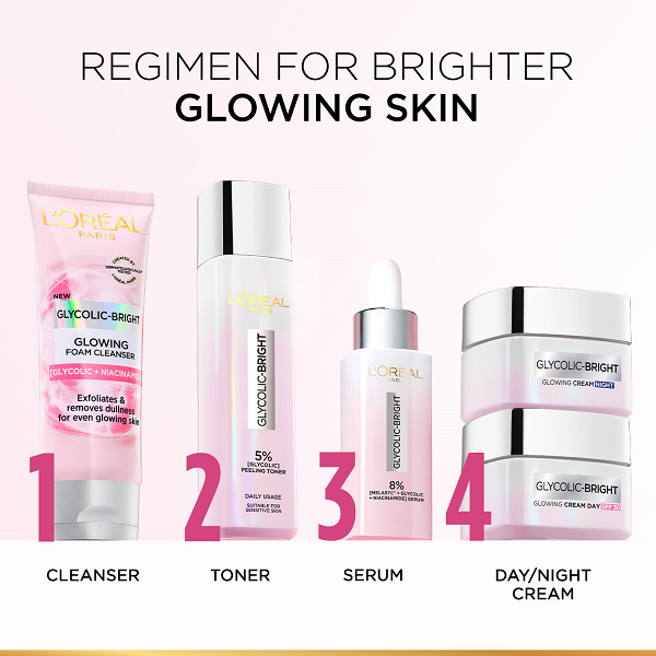 L'oreal Skin Expert - Glycolic Bright Cleanser Foam