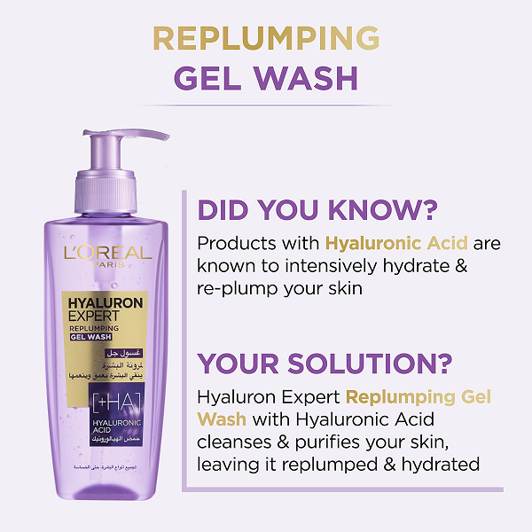 L'oreal Skin Expert - Hyaluron Expert Replumping Gel Wash
