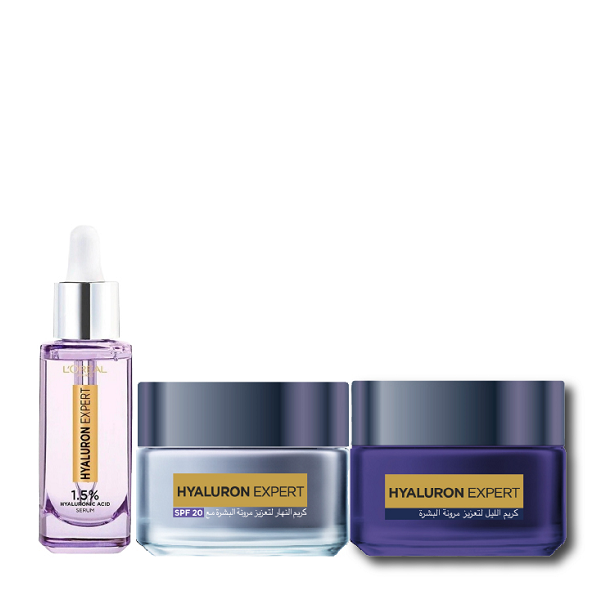 L'oreal Skin Expert - Hyaluron Expert Serum, Day Cream & Night Cream Bundle