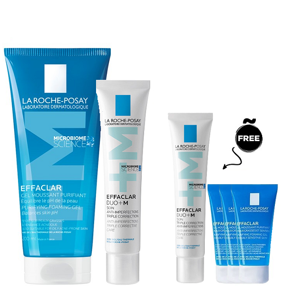 La Roche Posay - Effaclar Purifying Foaming Gel 200ml & Effaclar Duo+ M 40ml Bundle