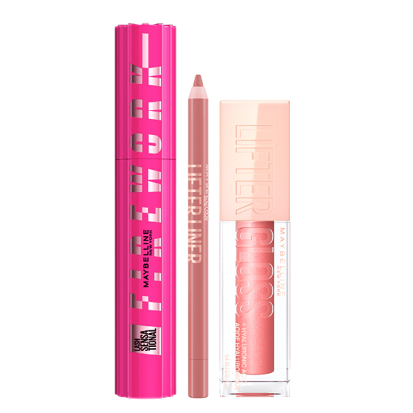 Maybelline - Lash Sensational Firework Mascara, Lifter Liner & Lifter Gloss Bundle