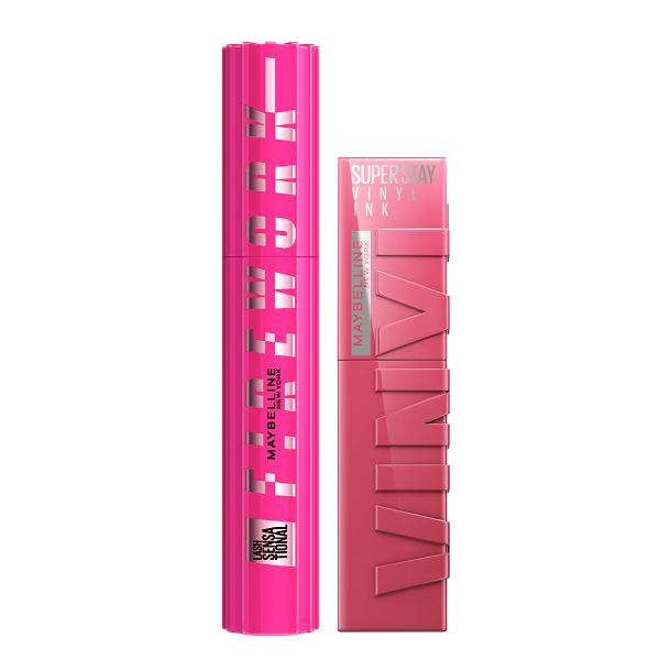 Maybelline - Lash Sensational Firework Mascara & Super Stay Vinyl Ink Bundle