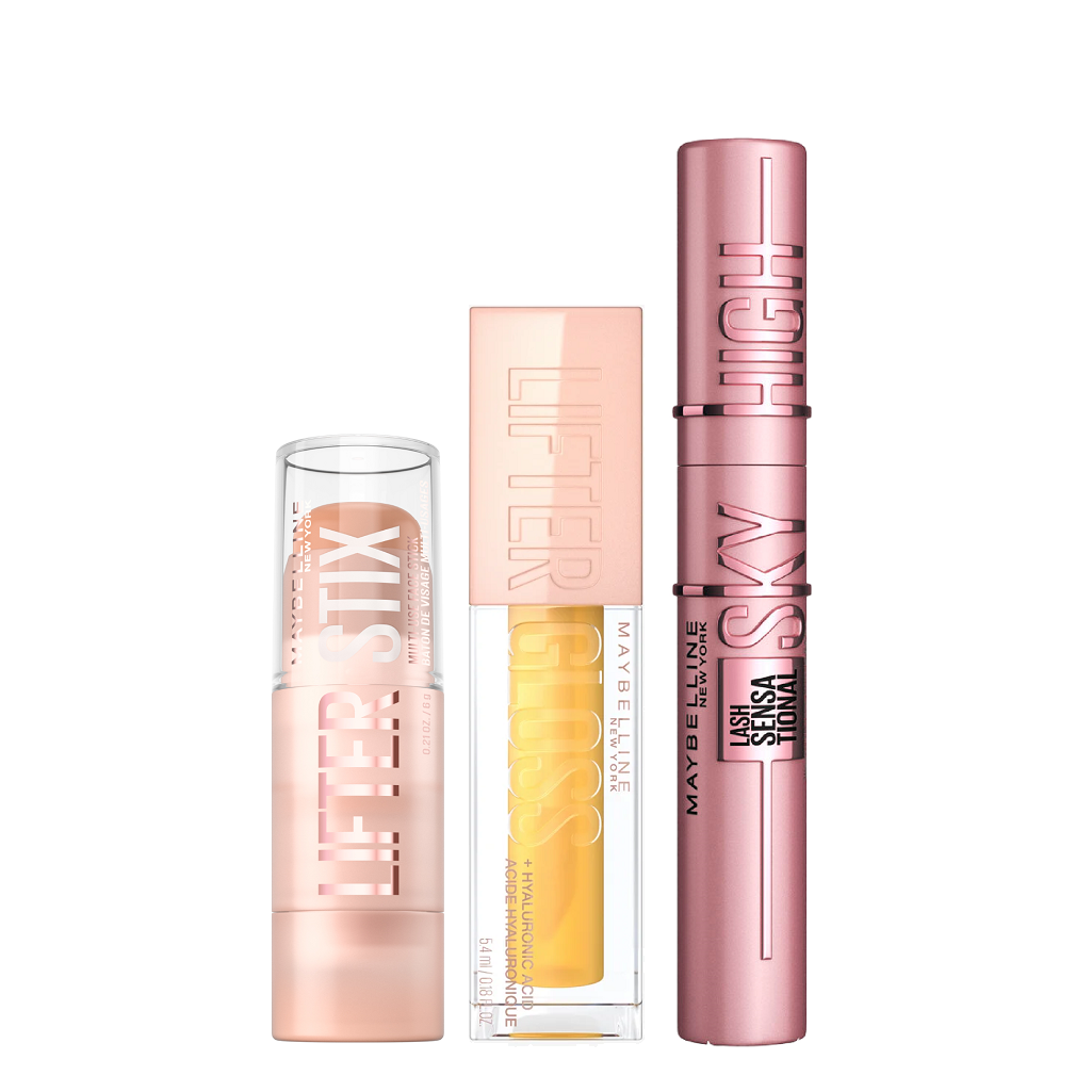 Maybelline - Lifter Stix, Lifter Glow Honey & Sky High Mascara Black Bundle