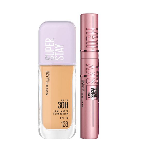Maybelline - Super Stay Lumi Matte Foundation & Sky High Mascara Black Bundle