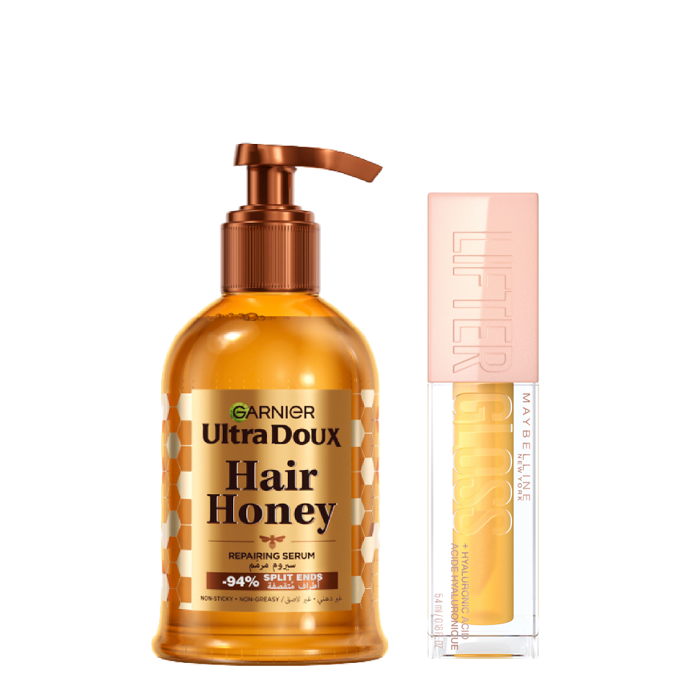 Maybelline - Lifter Gloss Honey & Hair Honey Repairing Serum Bundle