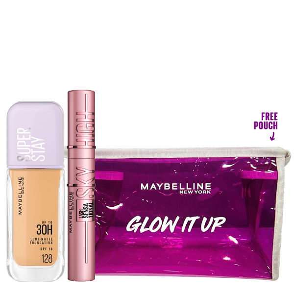 Maybelline - Super Stay Lumi Matte Foundation & Sky High Mascara Black Bundle