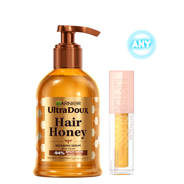Maybelline Lifter Gloss Honey & Hair Honey Repairing Serum Bundle