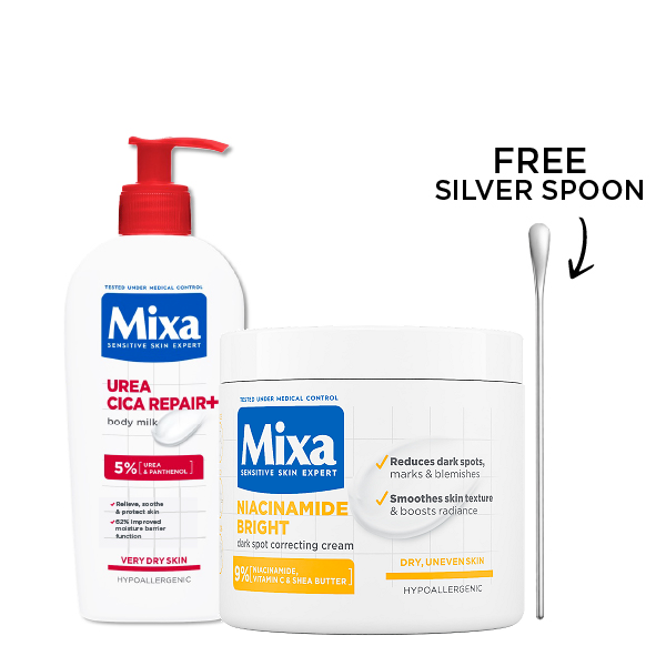 Mixa - Urea Cica Repair+ Body Milk & Niacinamide Cream Bundle