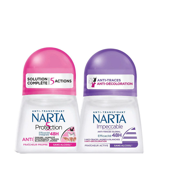 Narta - Impeccable & Protection 5 Deo Roll On For Woman Duo Pack Bundle