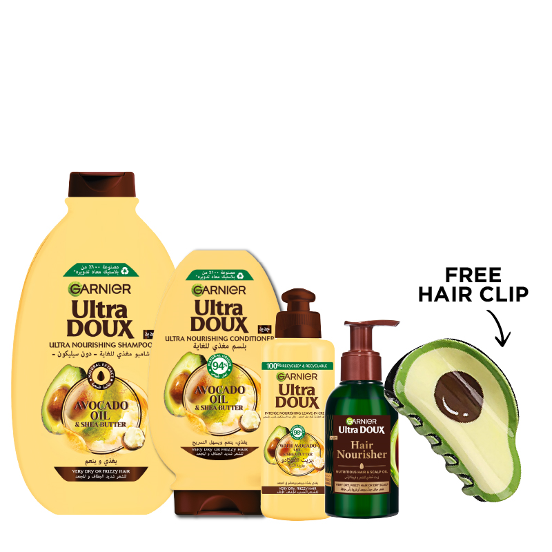Ultra Doux - Avocado & Shea Butter Shampoo, Conditioner & Scalp Oil Bundle