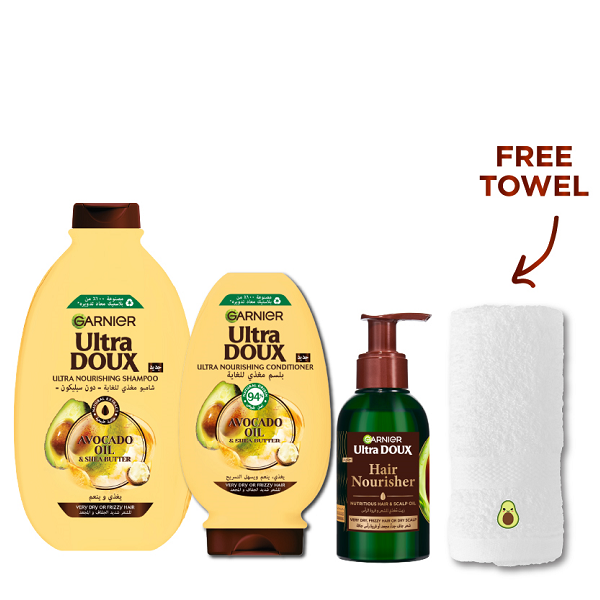 Ultra Doux - Avocado & Shea Butter Shampoo, Conditioner & Scalp Oil Bundle