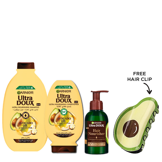 Ultra Doux - Avocado & Shea Butter Shampoo, Conditioner & Scalp Oil Bundle