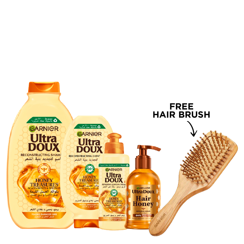Ultra Doux - Honey Treasures Shampoo, Conditioner, Leave In Cream & Repairing Serum Bundle