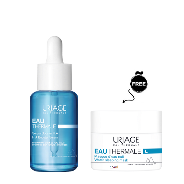 Uriage - Eau Thermale HA Booster Serum + Free Night Mask Set