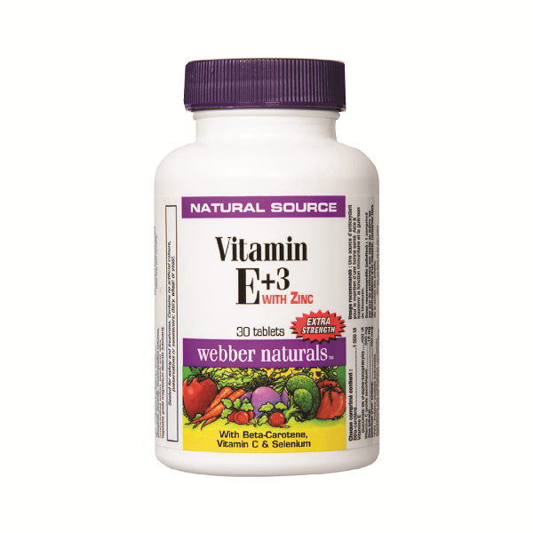 Webber Naturals - Vitamin E+3 With Zinc