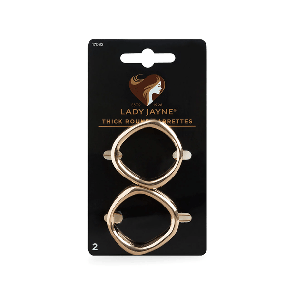 Lady Jayne - Gold Thick Round Barrettes - ORAS OFFICIAL