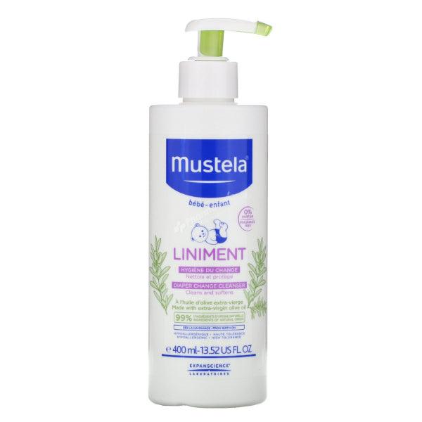 Mustela Baby Liniment, Natural No-Rinse Baby Cleanser for Diaper Change  with Olive Oil, 13.52 fl oz 