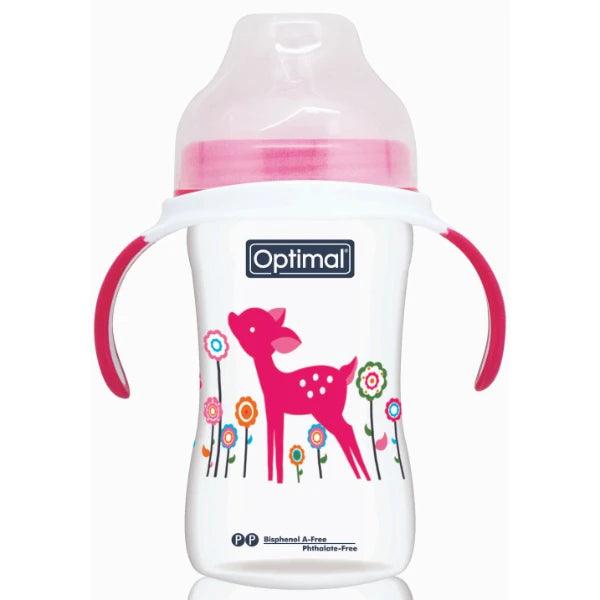 Optimal - PP Extra Wide Neck Feeding Bottle With Handle 6-18m - ORAS OFFICIAL