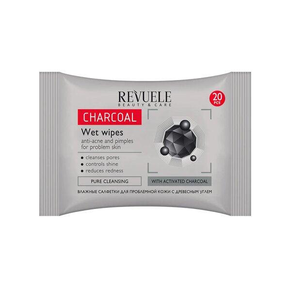 Revuele - Charcoal Anti Acne & Pimples For Problem Skin 20 Wet Wipes - ORAS OFFICIAL